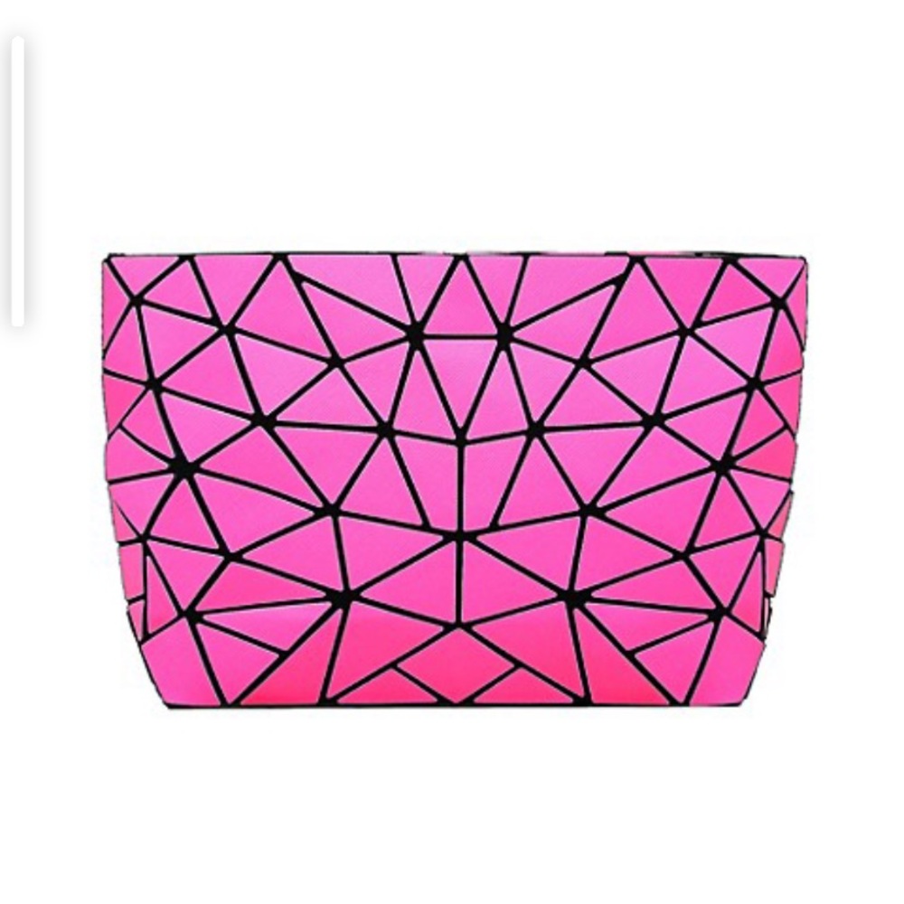Patrizia Luca Matte Pink Geometric Clutch